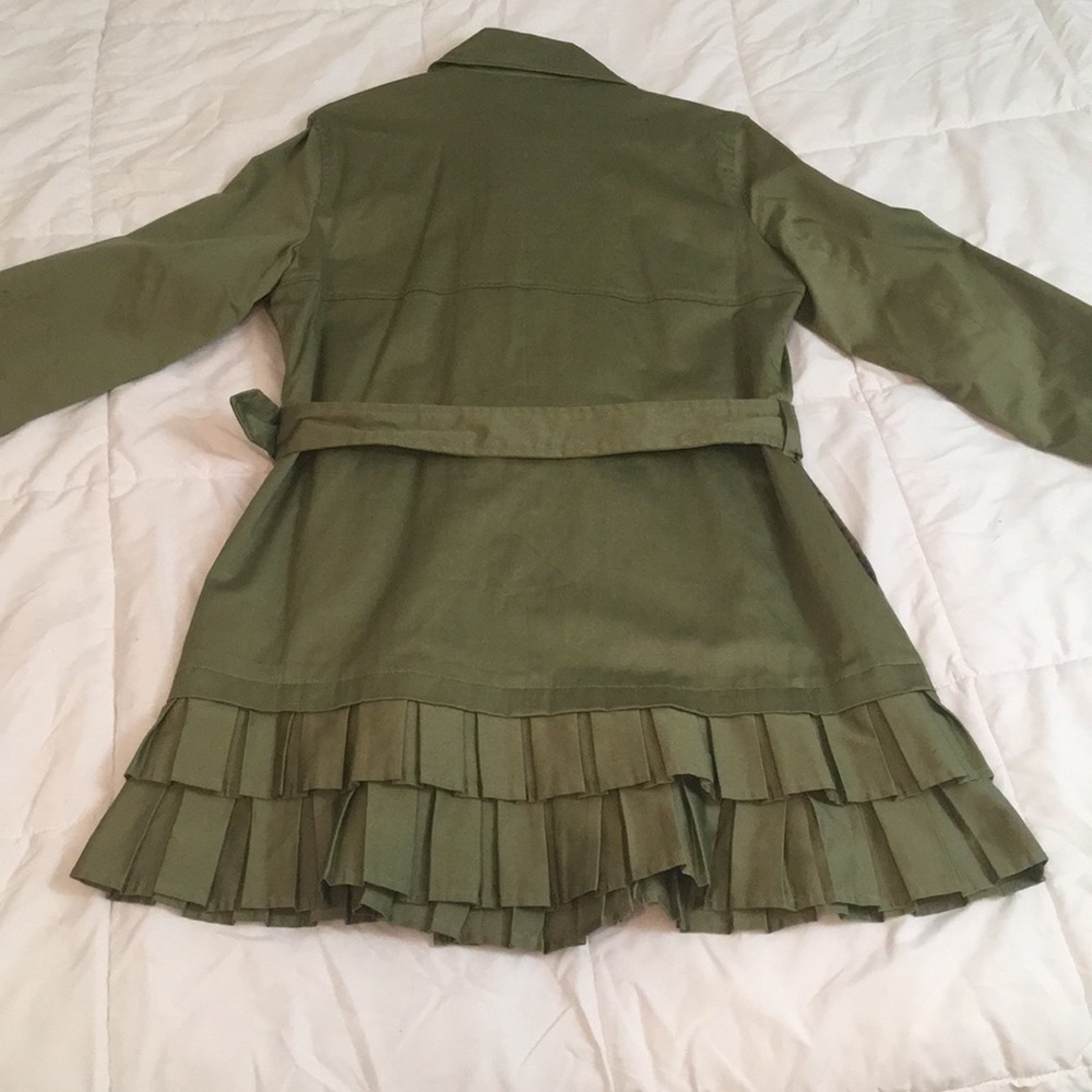Unique Olive Buttoned Dress-Jacket - image 5